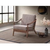 Acme - Lide Accent Chair AC02378 Light Brown Fabric & Brown Finish