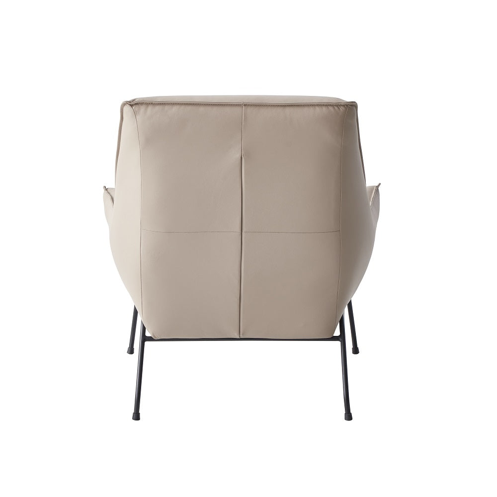Acme - Zusa Accent Chair & Ottoman AC02381 Khaki Top Grain Leather