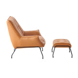 Acme - Jabel Accent Chair & Ottoman AC02383 Sandstone Top Grain Leather