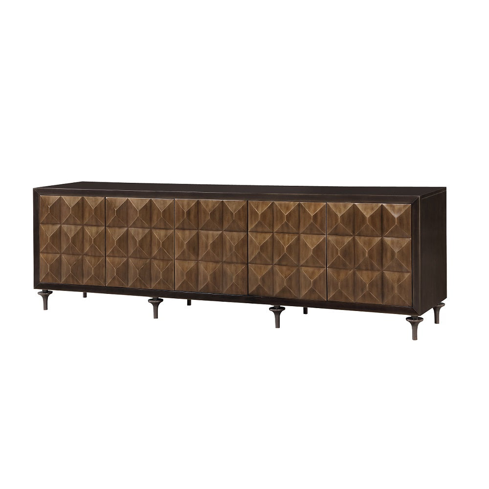 Acme - Diya Console Cabinet AC02503 Forged Bronze & Espresso Finish