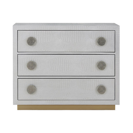 Anpu Console Cabinet AC02505 Silver Faux Crocodile Skin Finish | Acme - AC02505 - Home Elegance USA - 3