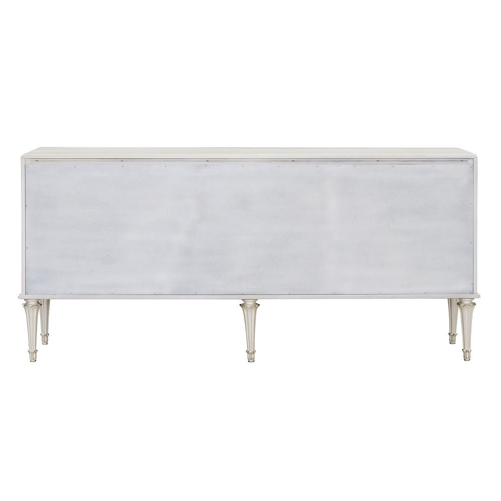 Ansaldo Console Cabinet AC02506 Pearl White & Silver Shimmer Finish | Acme - AC02506 - Home Elegance USA - 4