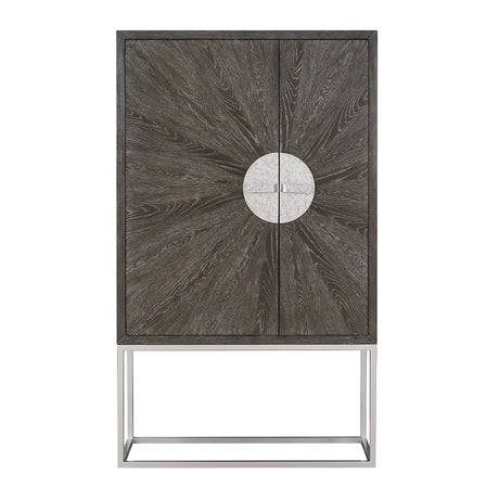 Andra Bar Cabinet AC02509 Hand Brushed Gray Oak & Chrome Finish | Acme - AC02509 - Home Elegance USA - 3