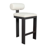 Bolster Back Outdoor Bar Stool - White / Black by Uttermost - View 2