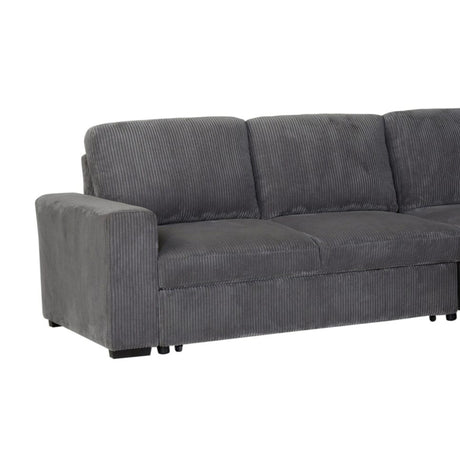 Melody Contemporary Sectional Sofa with Plush Cushioning in Grey Fabric - sold by Home Elegance USA