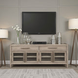 65 inch TV Stand Console, No Assembly Required, White Oak Finish