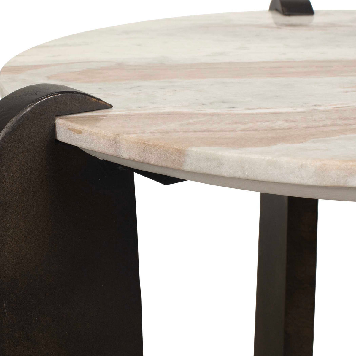 Talud Modern Marble Side Table Bronze / Gray - Dark Brown / Beige by Uttermost - View 4