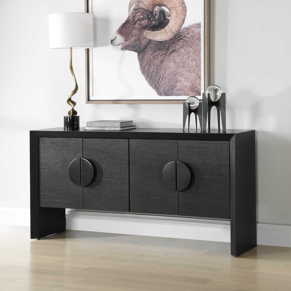Williams 4 Door Cabinet - Black by Uttermost - View 3