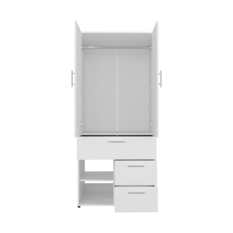 Armoire 70.90' H, 2 Doors, 3 Drawers, 2 Shelves, 6 Legs, White - Bedroom - sold by Home Elegance USA