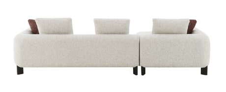 Mardi Maroon & Beige Tweed Sectional Sofa w/3 Pillows - sold by Home Elegance USA