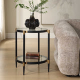 Chadid Round Glass Side Table - Black by Uttermost - View 3