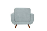41”Linen Fabric Accent Chair, Mid Century Modern Armchair for Living Room, Bedroom Button Tufted Upholstered Comfy Reading Accent Sofa Chairs, Light Blue - Home Elegance USA