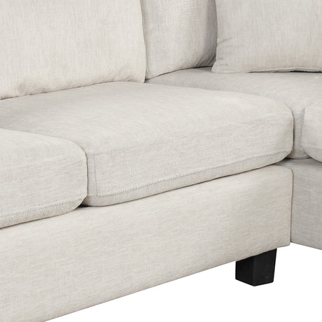 Contemporary U-shaped Sectional Sofa with Movable Storage Ottoman, White Chenille 111.8' - sold by Home Elegance USA