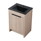 24 Inch Freestanding Bathroom Vanity with Black Ceramic Sink & 2 Soft - Close Cabinet Doors (BVB02424PLO - G - BL9060BK),W1286S00016 - W999S00078 - image - 15