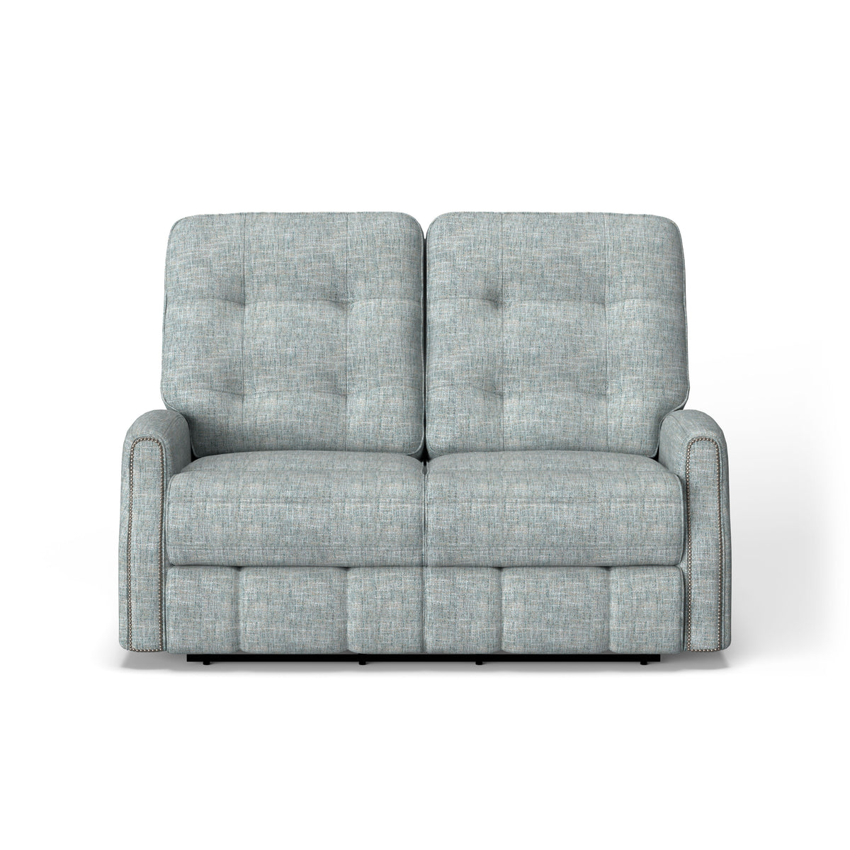 Devon Transitional Fabric Power Reclining Loveseat With Nailhead Trim | Flexsteel