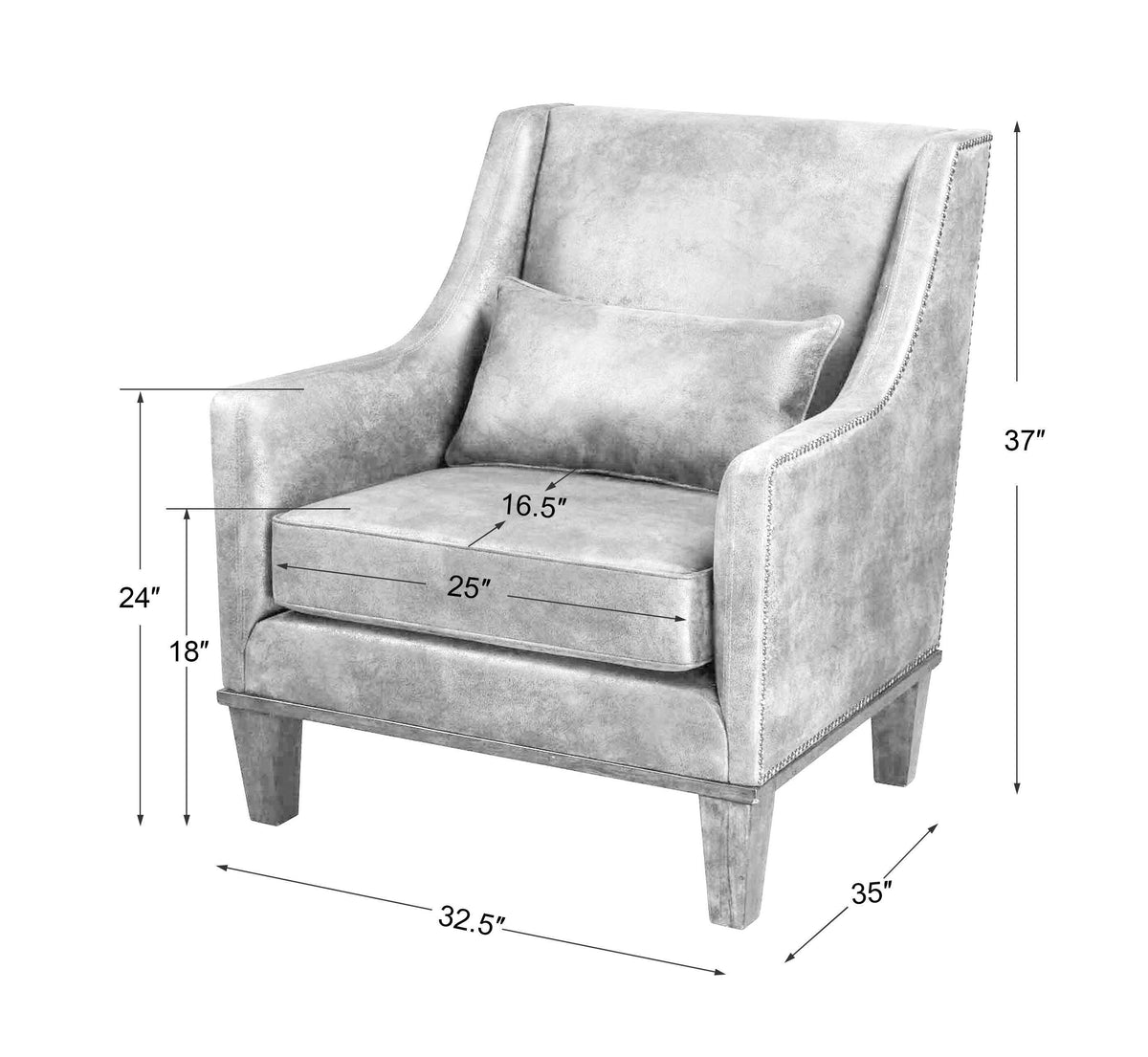 Clay Leather Armchair - Dark Brown by Uttermost - View 13