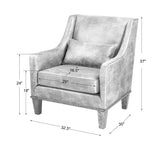 Clay Leather Armchair - Dark Brown by Uttermost - View 13