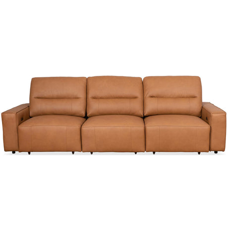 Grant Triple PWR Convertible Sofa - Cognac Leather - sold by Home Elegance USA