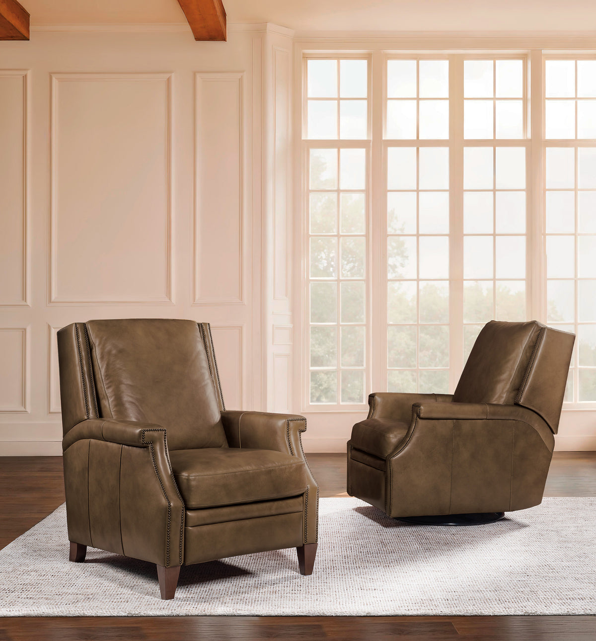 Collier Power Swivel Glider Recliner - Dark Brown by Hooker Furniture - View 7