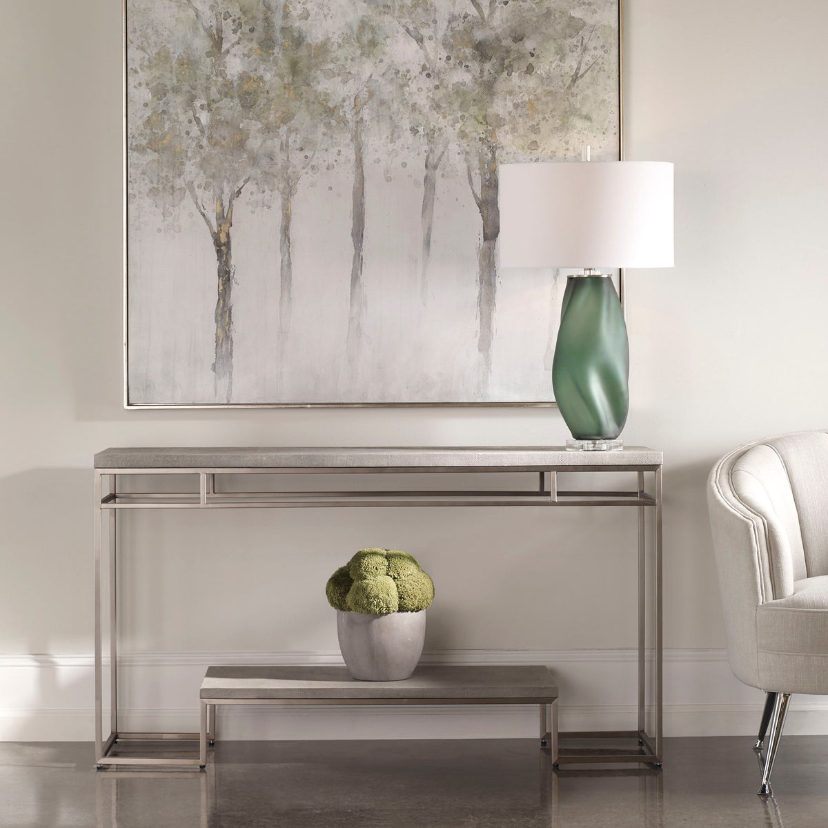 Clea Console Table - Silver by Uttermost - View 2