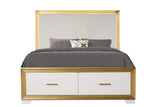 OBSESSION Contemporary Style Queen Tufted Bed Made with Wood & Gold Finish (CA INVENTORY)
