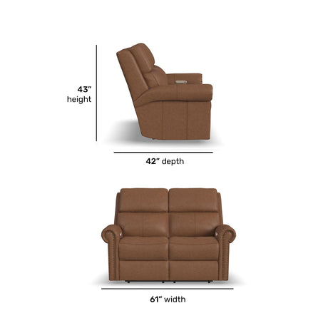 Bernard Power Reclining Loveseat With Power Headrests & Lumbar | Flexsteel