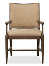 Cashiers Arm Leather Chair Chestnut / Vintage Ecru - Beige / Dark Brown by Hooker Furniture - View 3