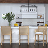 Clayton 6 Light Linear Chandelier - Black by Uttermost - View 3