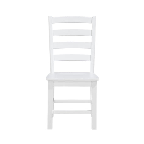 Modern Contemporary White Finish 5pc Set Dining Table and 4 Side Chairs Set Wooden Kitchen Dining Furniture Casual Style - sold by Home Elegance USA