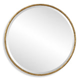 Sutton Aged Gold Round Mirror by Uttermost - View 1