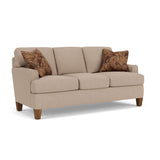 Moxy Fabric Sofa, T-Shaped Seat Cushion, Rounded Mailbox Arms | Flexsteel