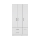Armoire Wardrove 71', 4 Doors, Hanging Rod, 3 Cabinets, 6 Shelves, White - sold by Home Elegance USA