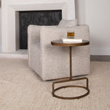 Jessenia Stone Accent Table - Dark Gray / Gold by Uttermost - View 2