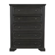 Traditional Design 5-Drawers Storage Chest 1pc Charcoal Finish Rustic Style Bedroom Furniture