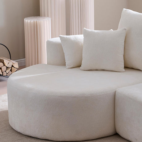 Cloud Curved Sectional Sofa with Chaise - Snow White, High-Elastic Foam, 106 in. - sold by Home Elegance USA