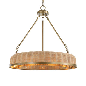 Ladakh 9 Light Round Wicker Pendant - Gold by Uttermost - View 1