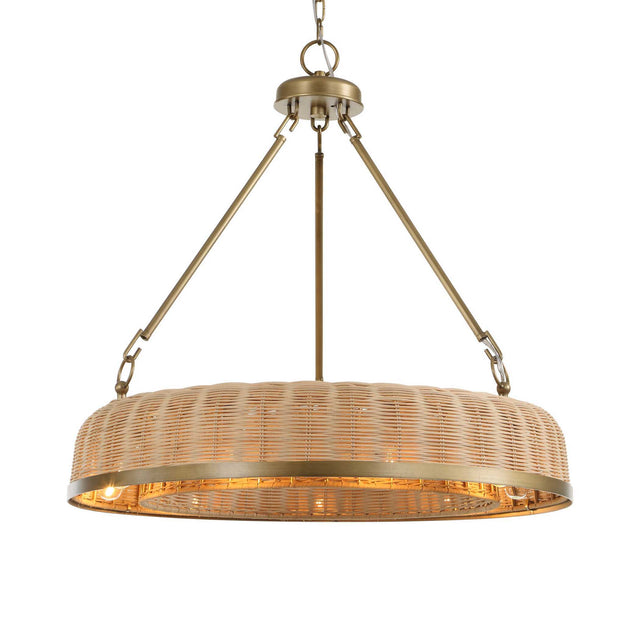 Ladakh 9 Light Round Wicker Pendant - Gold by Uttermost - View 1