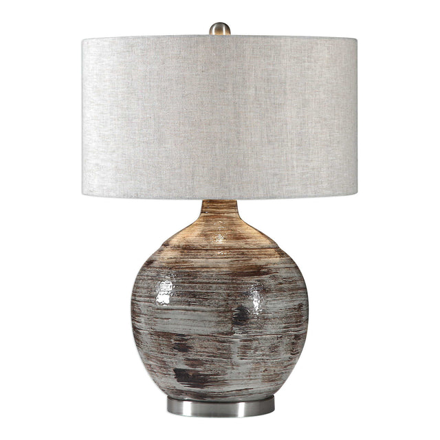 Tamula Table Lamp Distressed Ivory - Silver / Light Brown by Uttermost - View 1