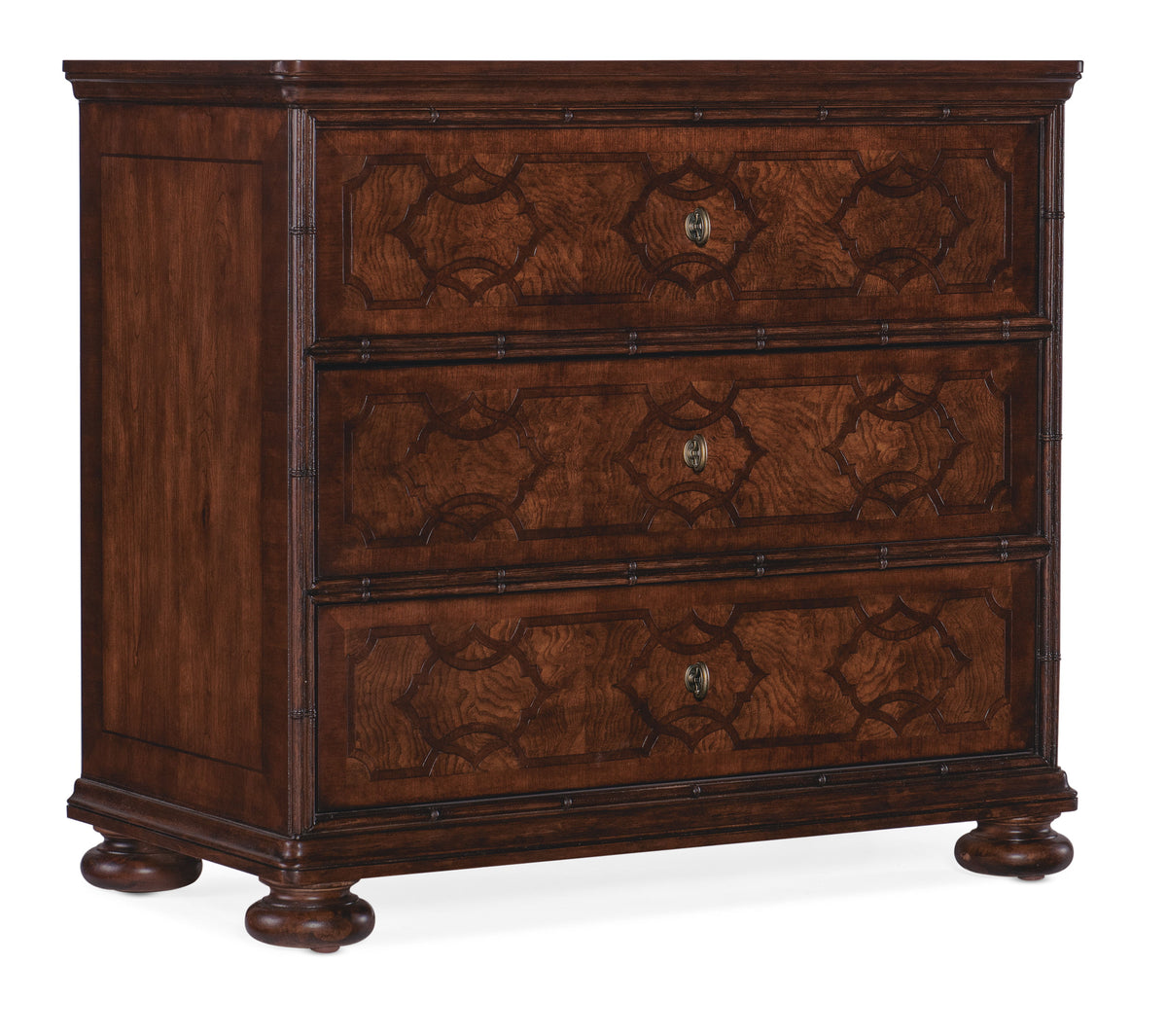 Charleston Three-Drawer Wood Nightstand - Dark Brown by Hooker Furniture - View 1