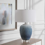 Blue Waters Ceramic Table Lamp - Blue / White by Uttermost - View 3