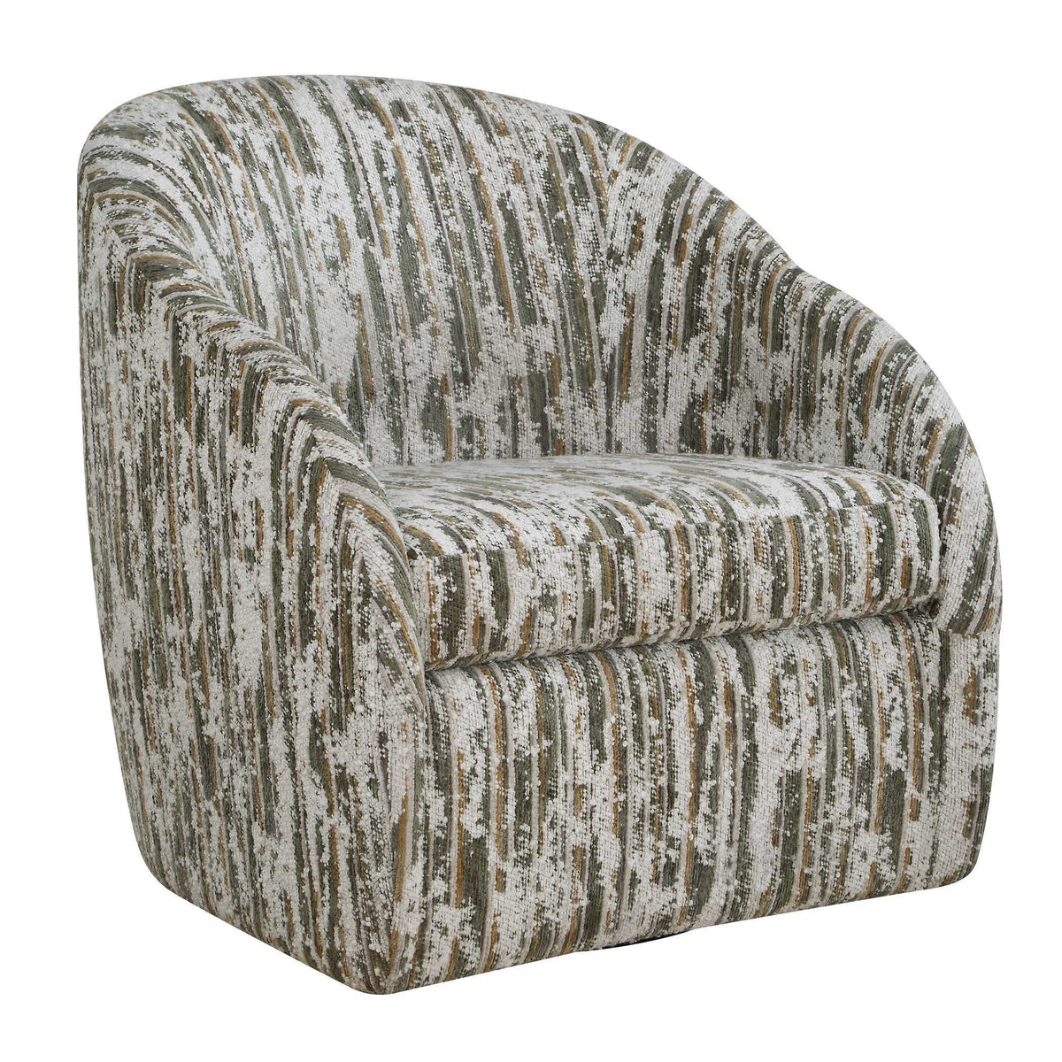 Mari Boucle Swivel Chair - Green / White by Uttermost - View 6