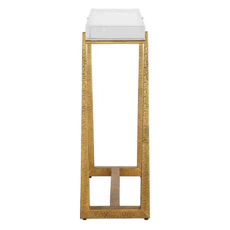 Midas Thick Crystal Accent Table - Gold by Uttermost - View 5