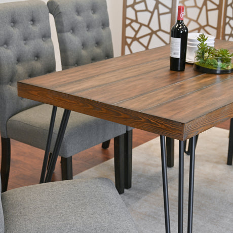 Ashford 5-Piece Dining Set, Hairpin Dining Table with 4 Chairs, 4 Color Options - sold by Home Elegance USA