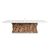Stonewood Indoor-Outdoor Ping-Pong Dining Table White / Woodtone - Light Brown / White by Uttermost - View 1