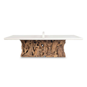 Stonewood Indoor-Outdoor Ping-Pong Dining Table White / Woodtone - Light Brown / White by Uttermost - View 1