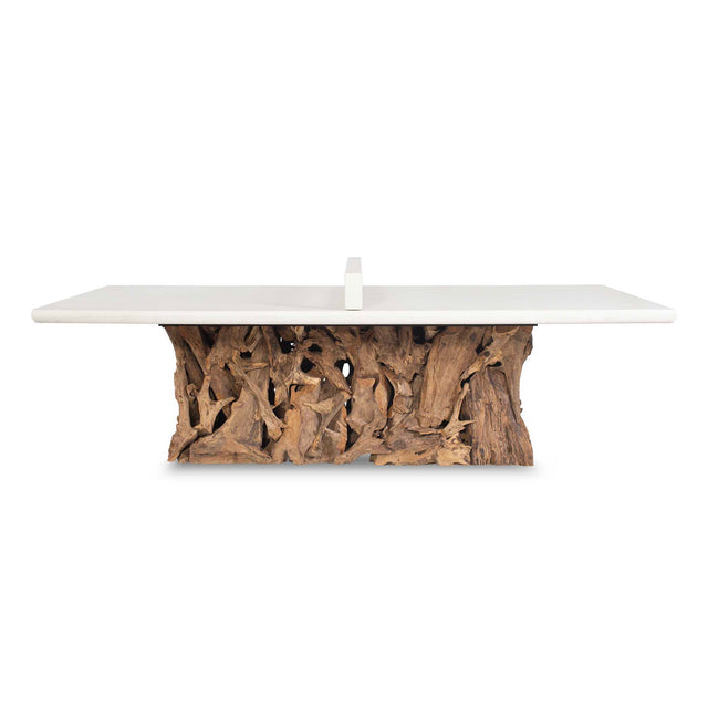 Stonewood Indoor-Outdoor Ping-Pong Dining Table White / Woodtone - Light Brown / White by Uttermost - View 1