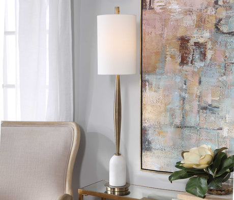 Minette Mid-Century Buffet Lamp - White / Yellow by Uttermost - View 2