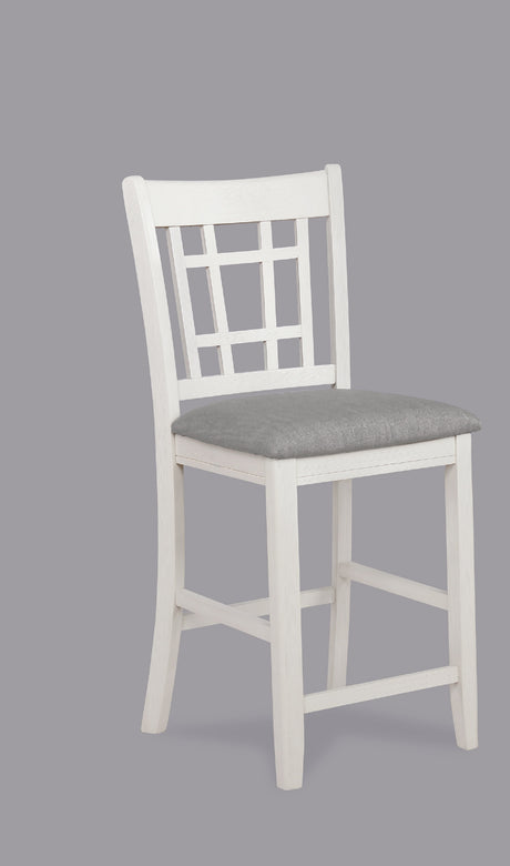 5Pc Counter Height Dining Set Finish Light Gray Upholstery Fabric Wooden Dining Room Furniture Chalk Gray - sold by Home Elegance USA