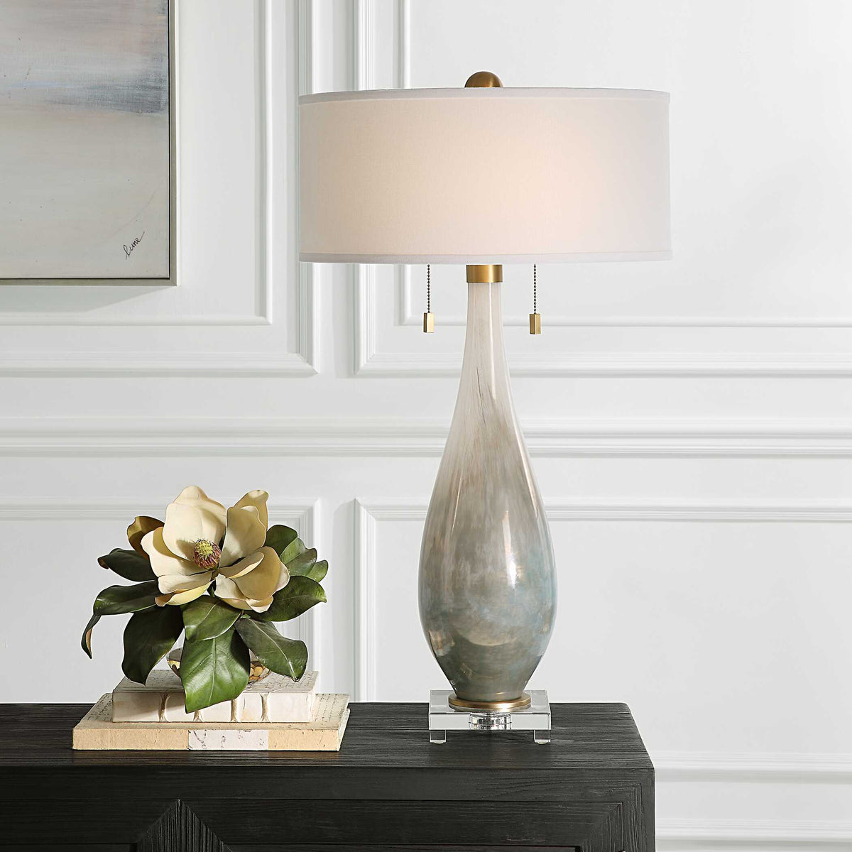 Cardoni Glass Table Lamp - Bronze / Beige by Uttermost - View 2