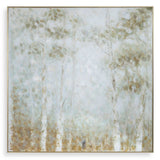 Cotton Woods Hand Painted Canvas - Light Blue / Light Brown by Uttermost - View 1